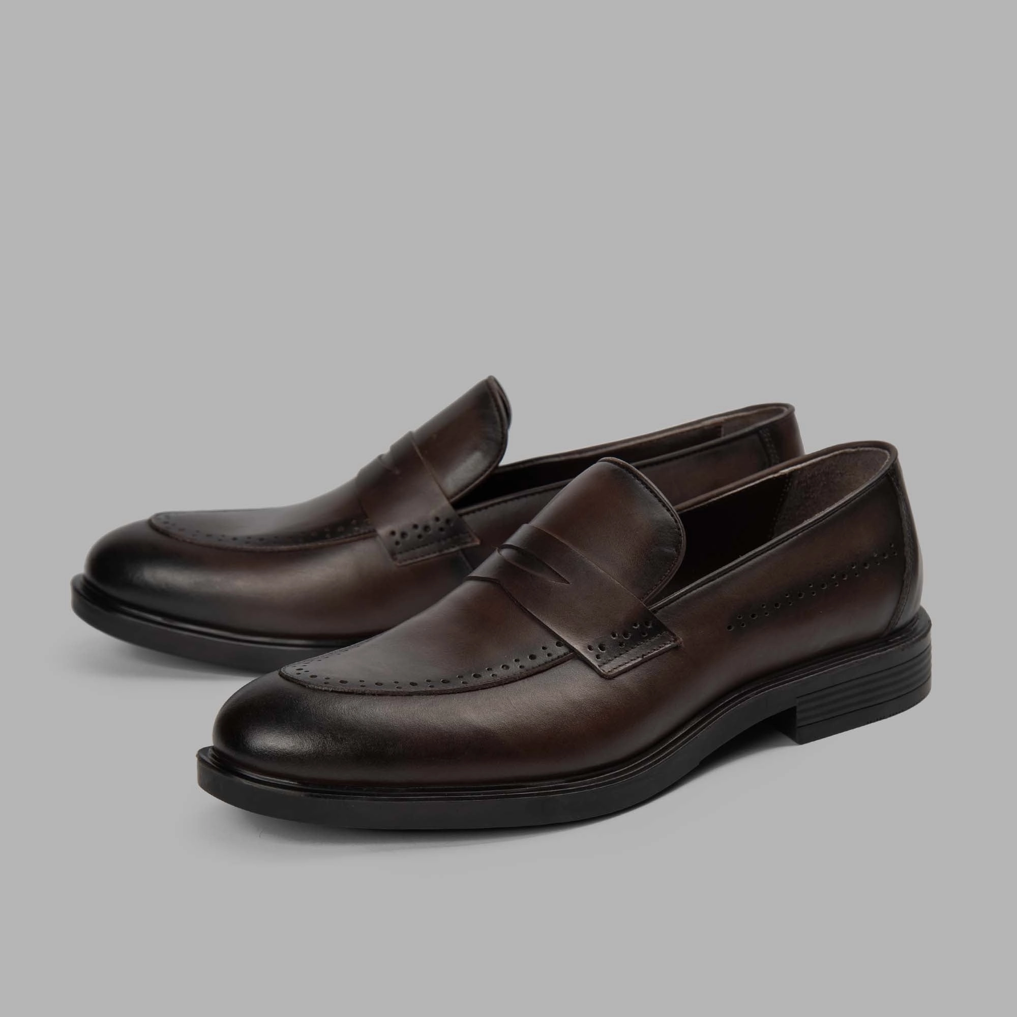Derby Dress Shoe College Loafer Shoes - Brown
