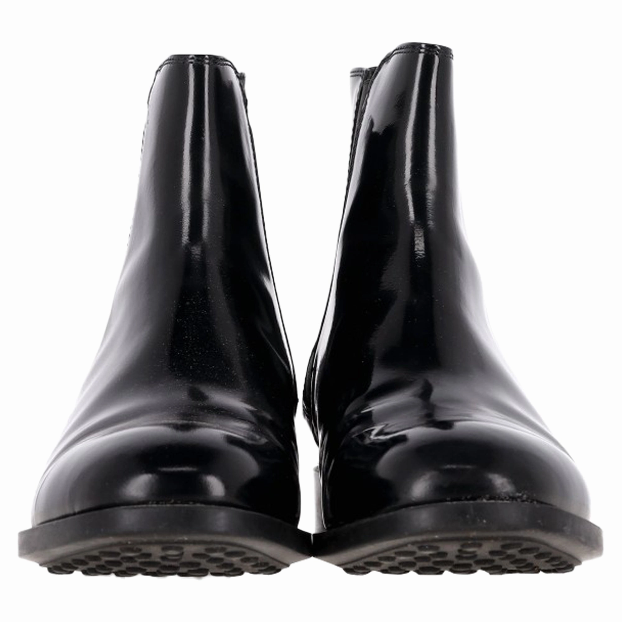 Tod's Glossed Chelsea Boots in Black Leather Silver Glitter Chelsea Boots