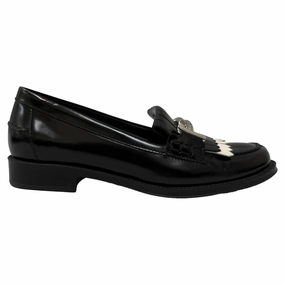 Tod's Gommino Fringe Double T Loafers in Black Leather Rossini Loafers