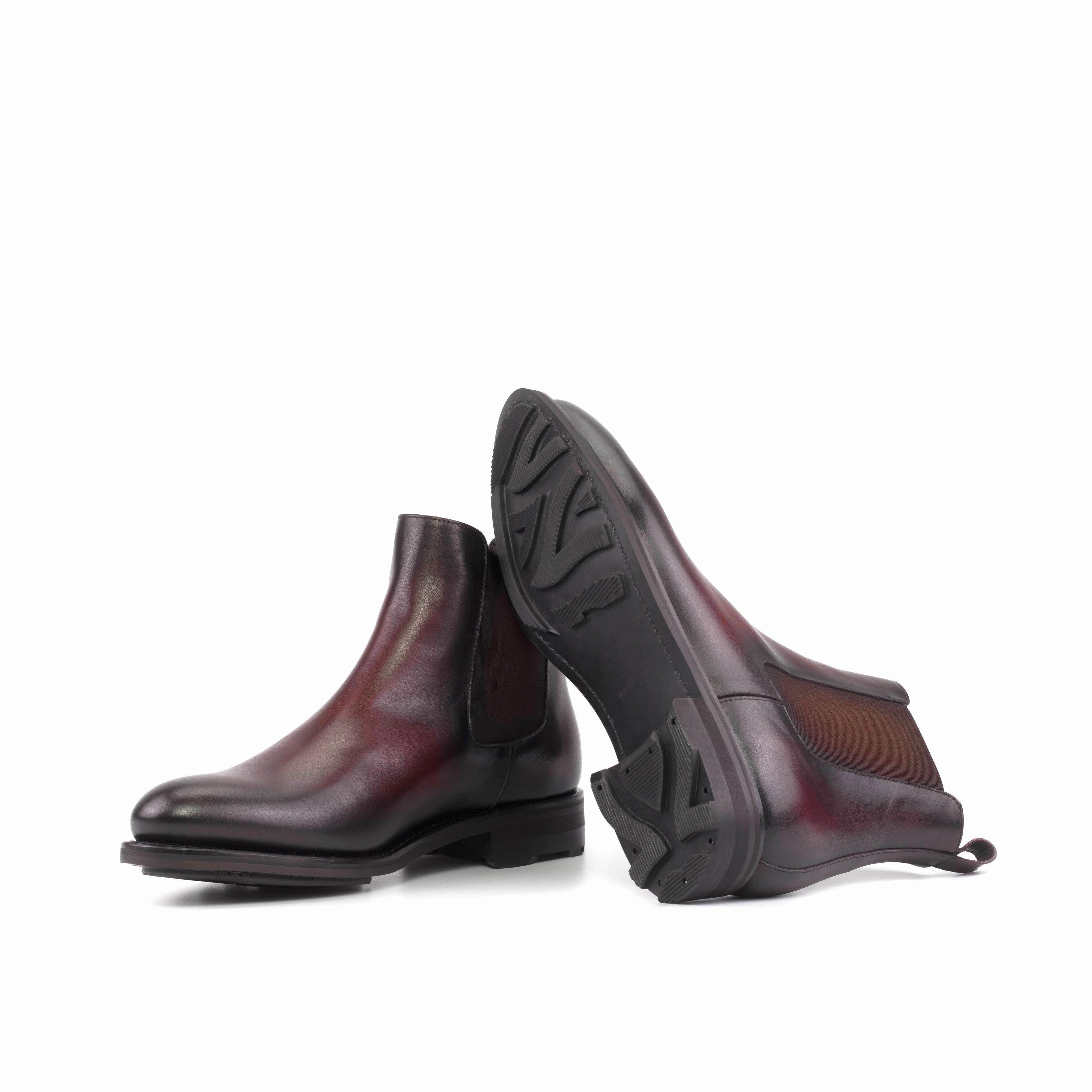 Burgundy Calf Leather Chelsea Boots Chelsea Boots Quad