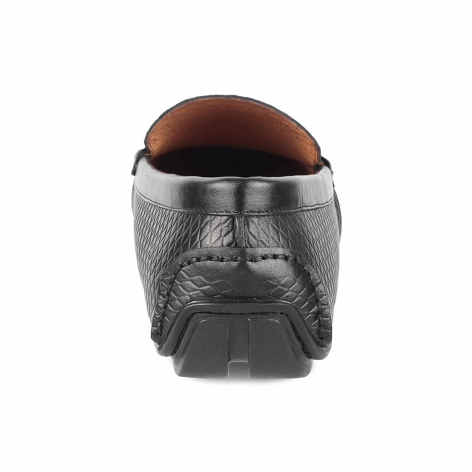 Tresmode Ferro Black Men's Textured Leather Driving Loafers Ebay Loafers