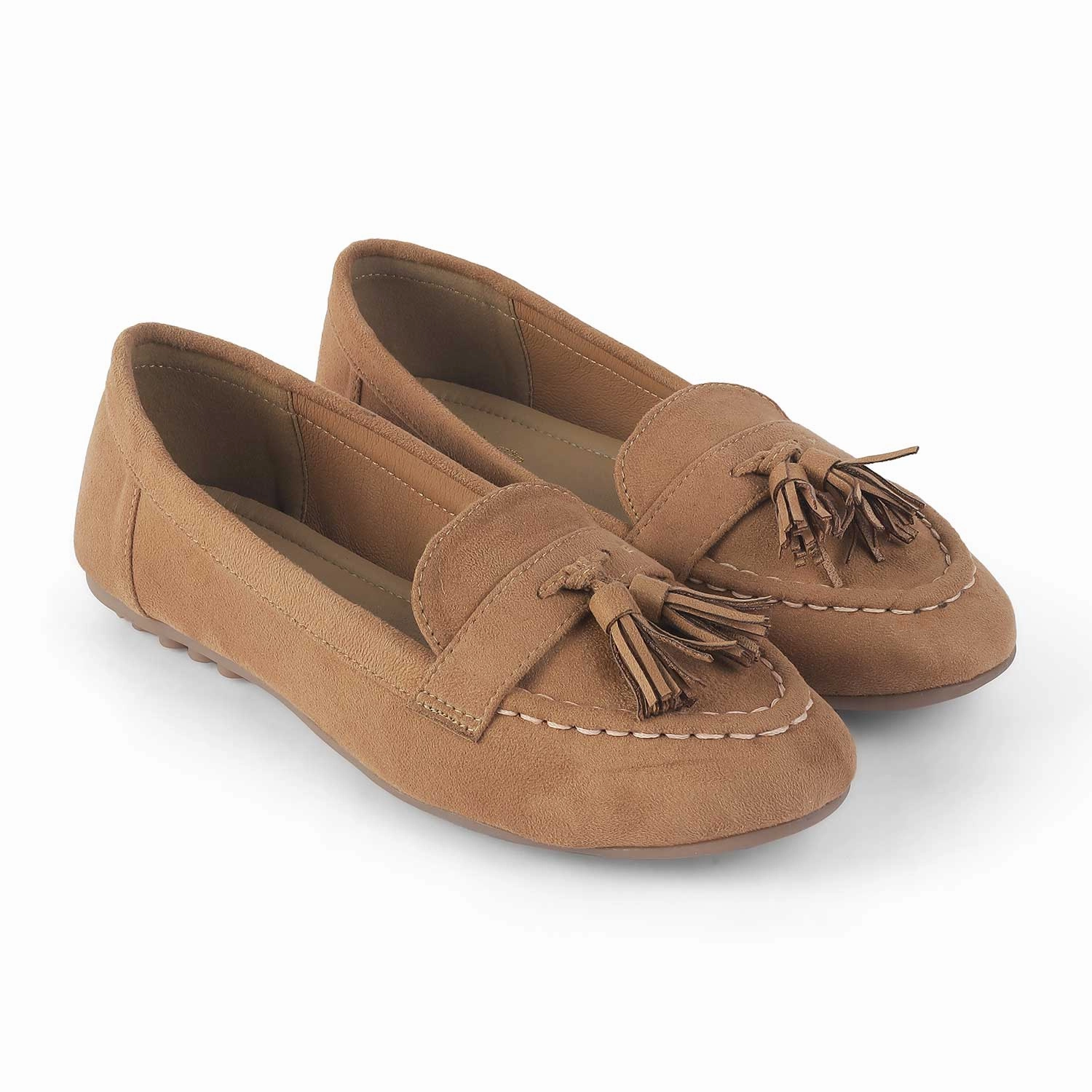 Tresmode Jonum Camel Women's Dress Tassel Loafers Fitflop Loafers
