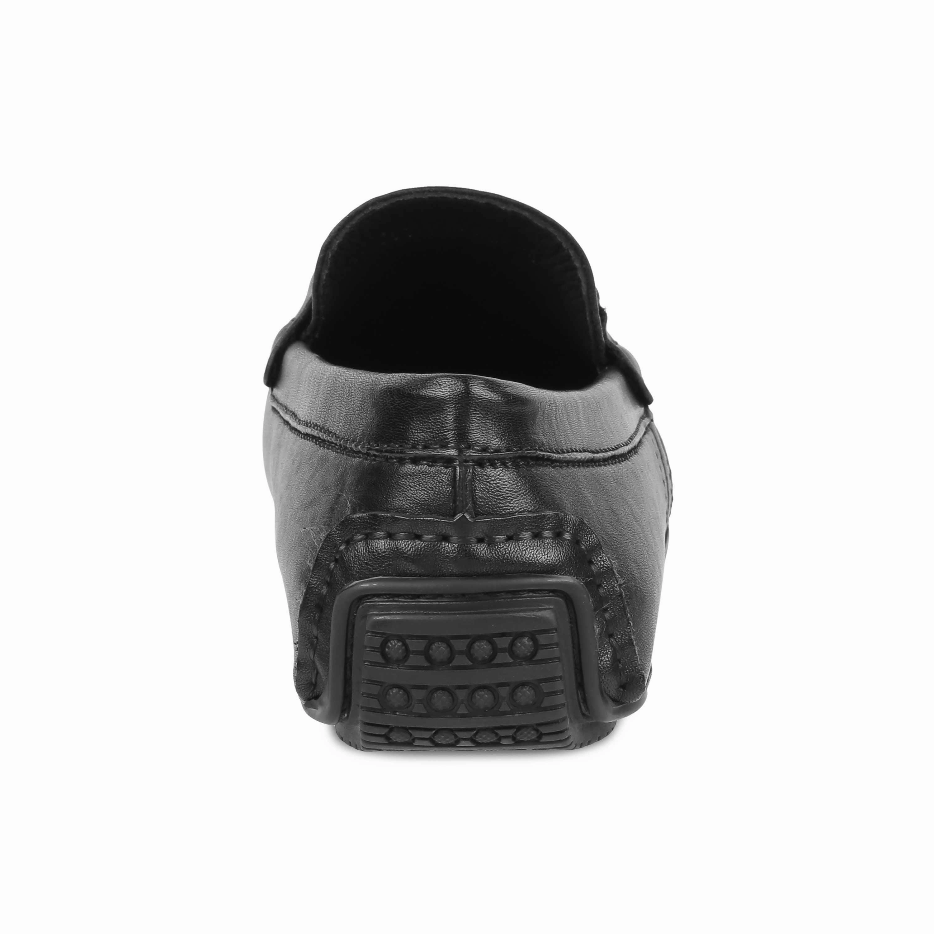 Tresmode Leavre Black Men's Leather Driving Loafers Driving Shoes Vs Loafers