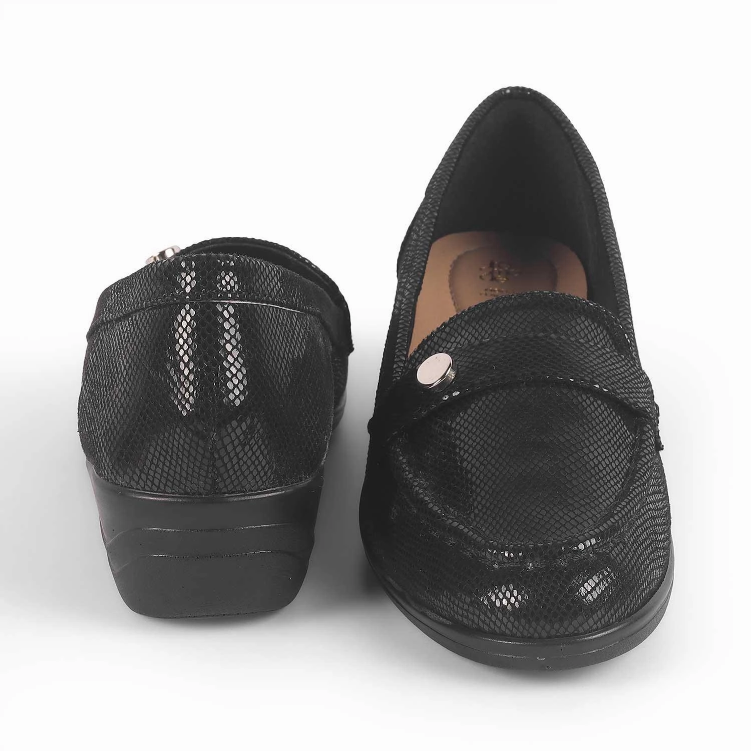 Tresmode Marcoval Black Women's Dress Wedge Loafers Japanese Loafers