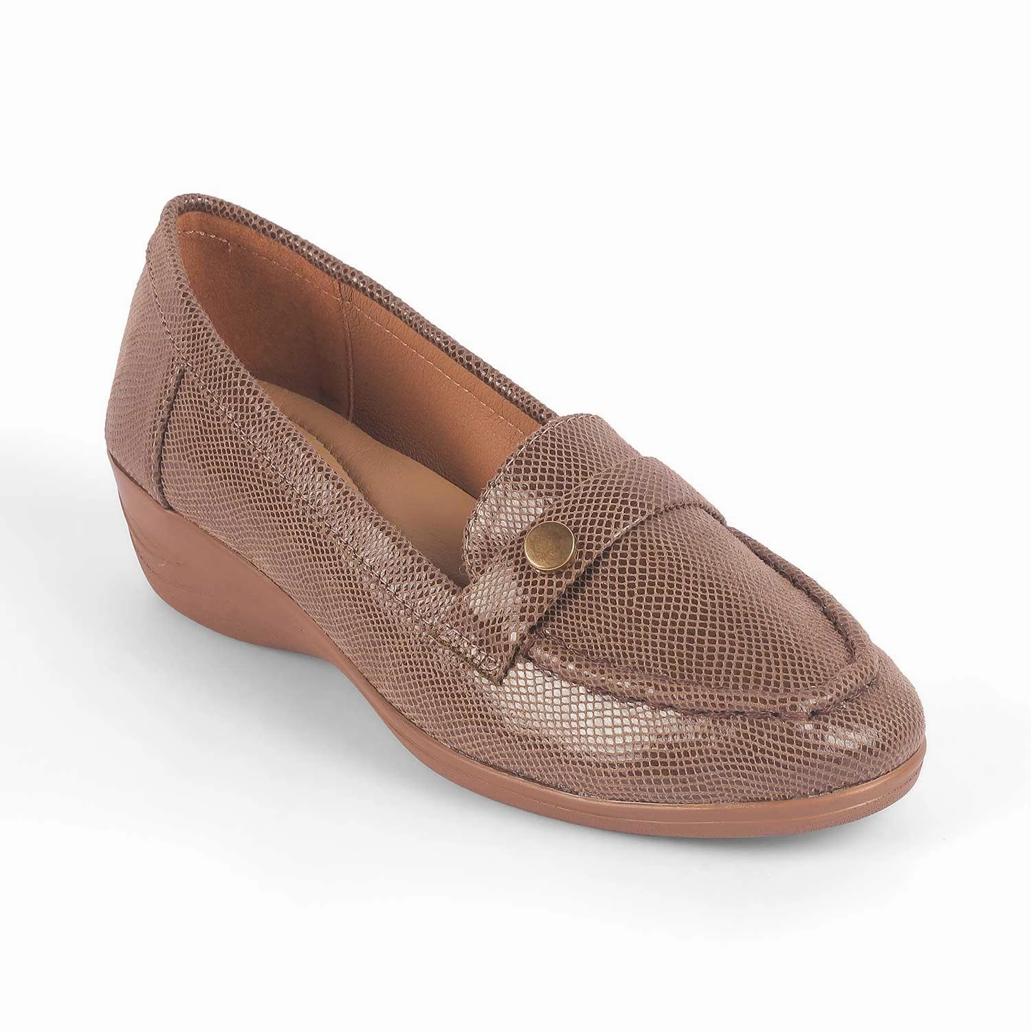 Tresmode Marcoval Brown Women's Dress Wedge Loafers Nine West High Heel Loafers