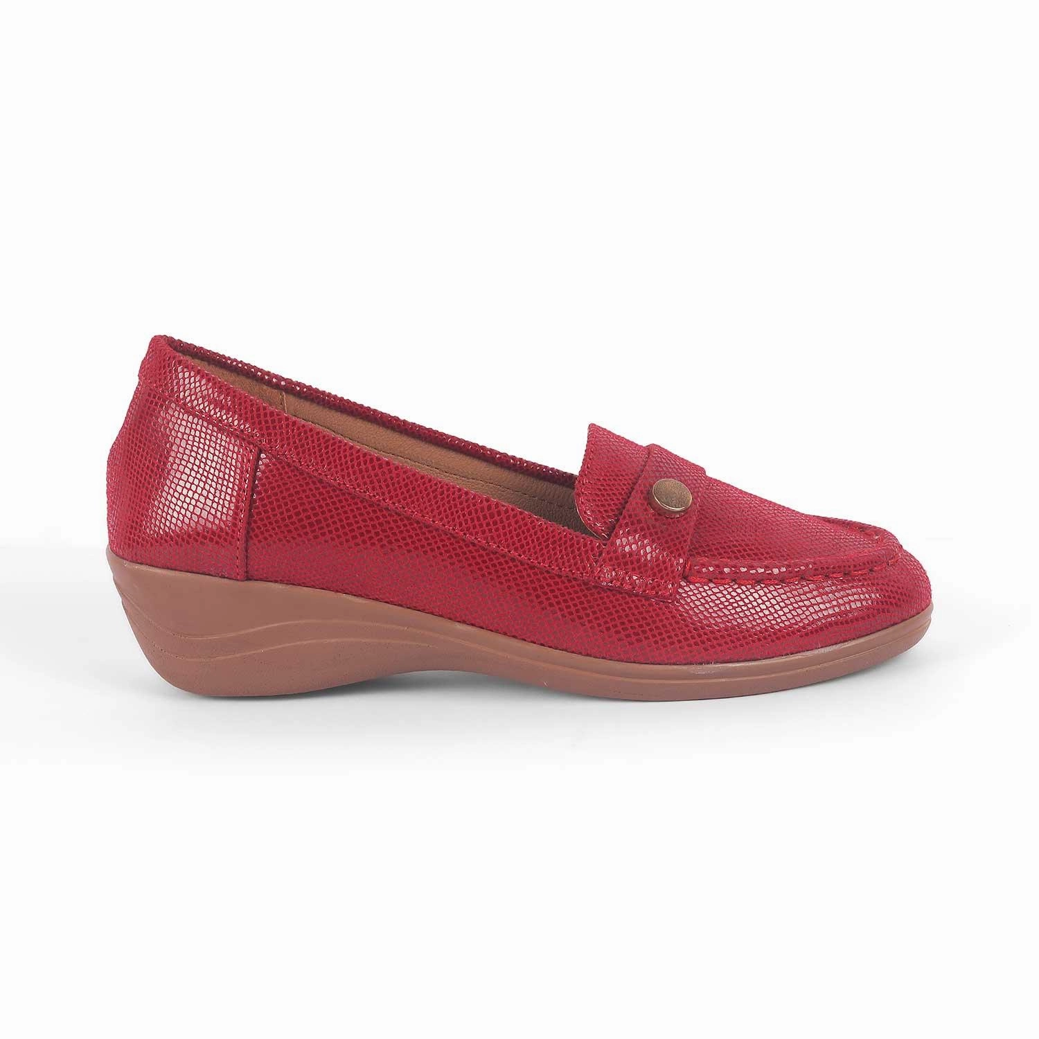 Casual Slip On Loafers Tresmode Marcoval Red Women's Dress Wedge Loafers
