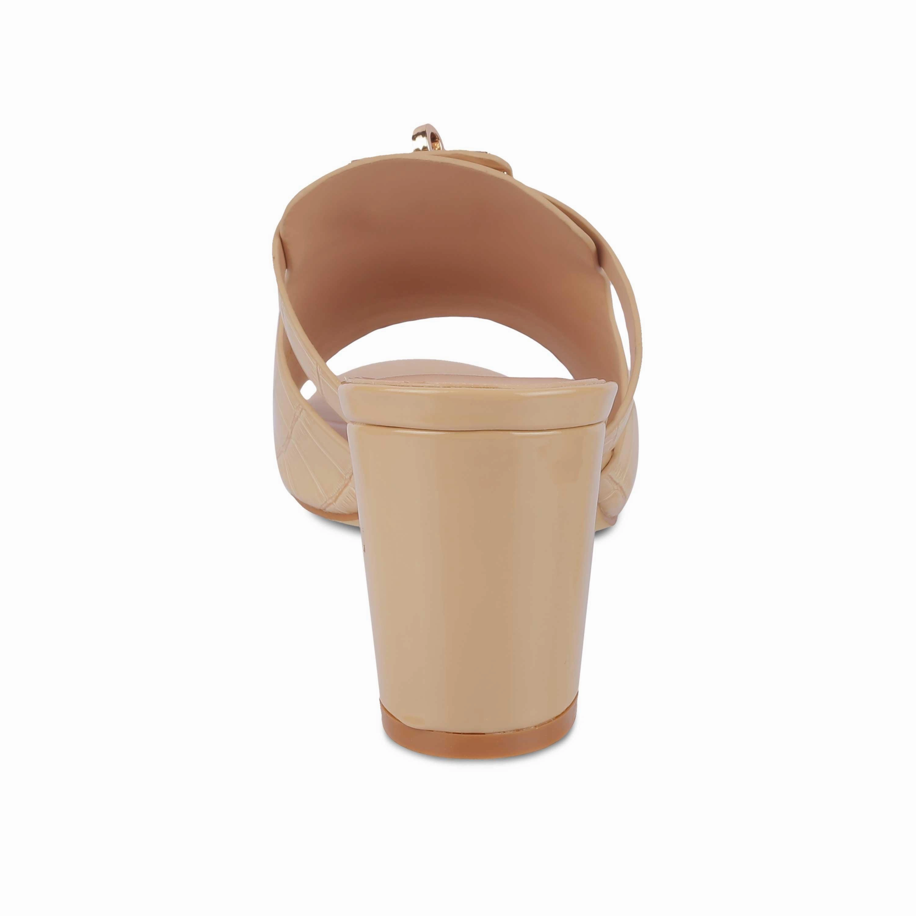 Sandals Vacation Deals Tresmode Nic Beige Women's Dress Block Heel Sandals