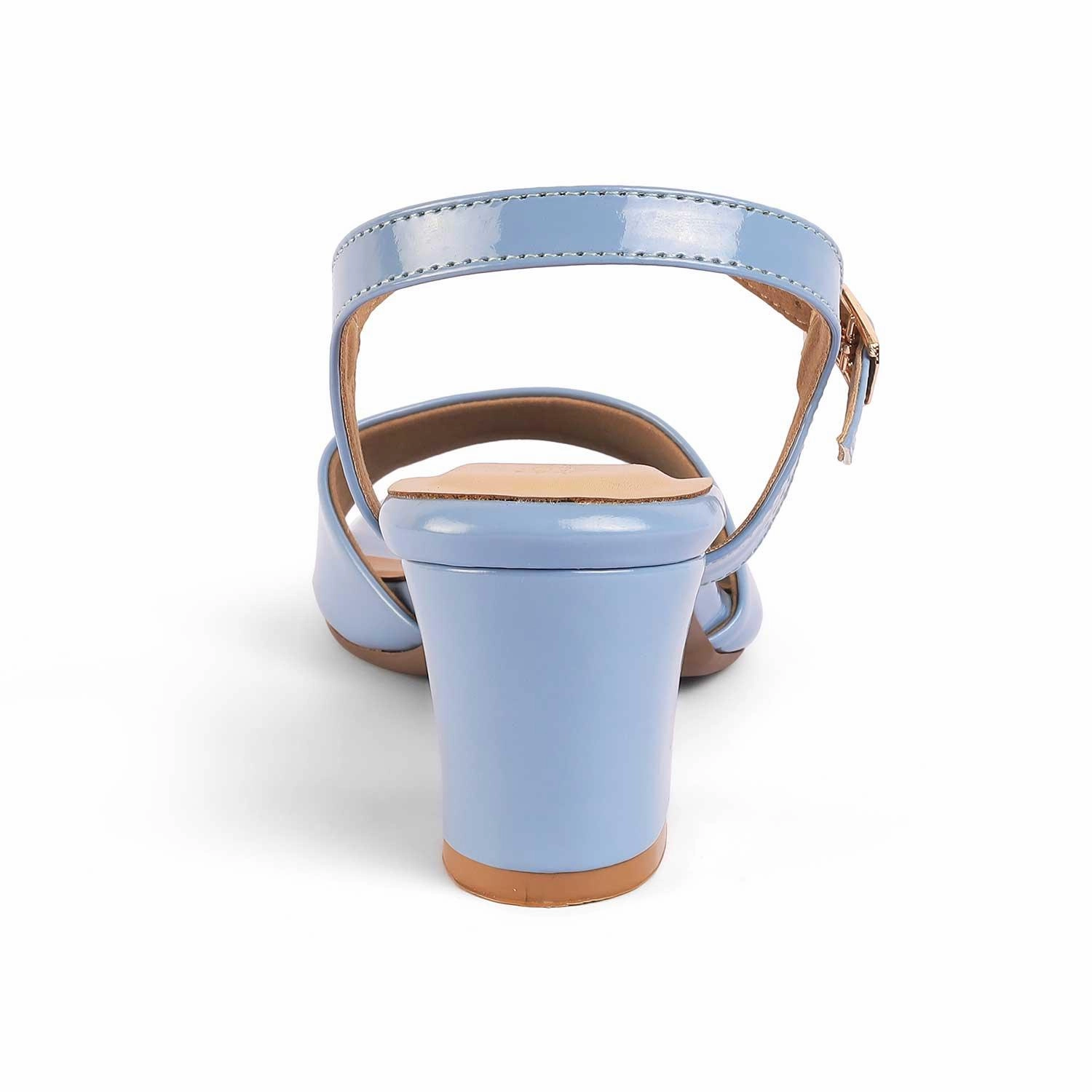 Back Strap Sandals Tresmode Solor Blue Women's Casual Block Heel Sandals