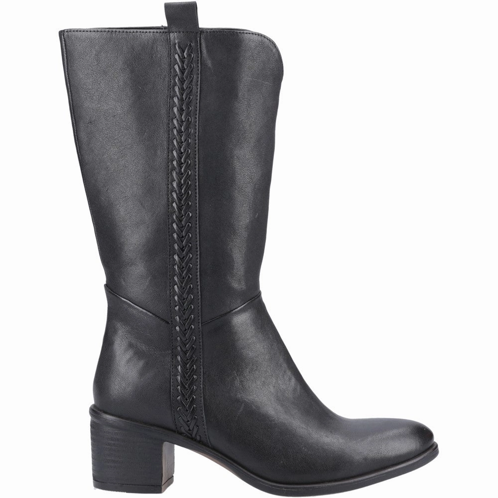 Leather Knee High Boots Block Heel Hush Puppies Whitney Mid Boot