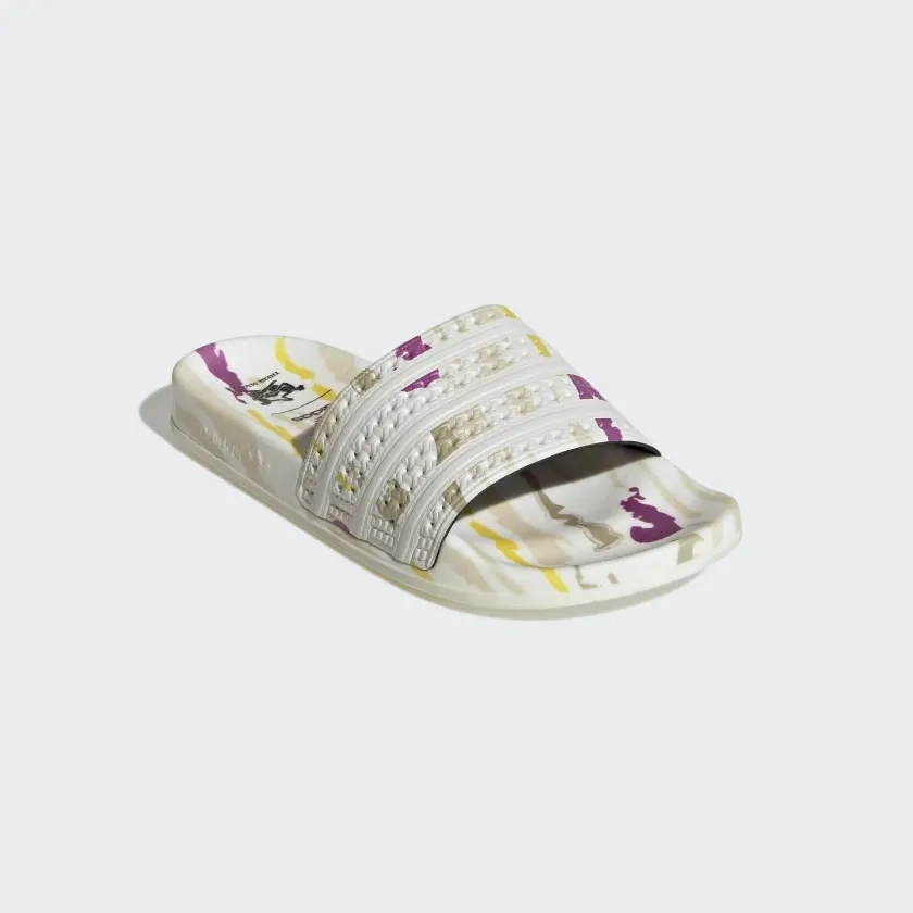 Adidas Women's Adilette Thebe Magugu Slides - Cloud White / Beige / Yellow / Purple Eco Friendly Slippers