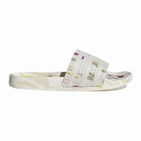 Adidas Women's Adilette Thebe Magugu Slides - Cloud White / Beige / Yellow / Purple Maeve Slippers
