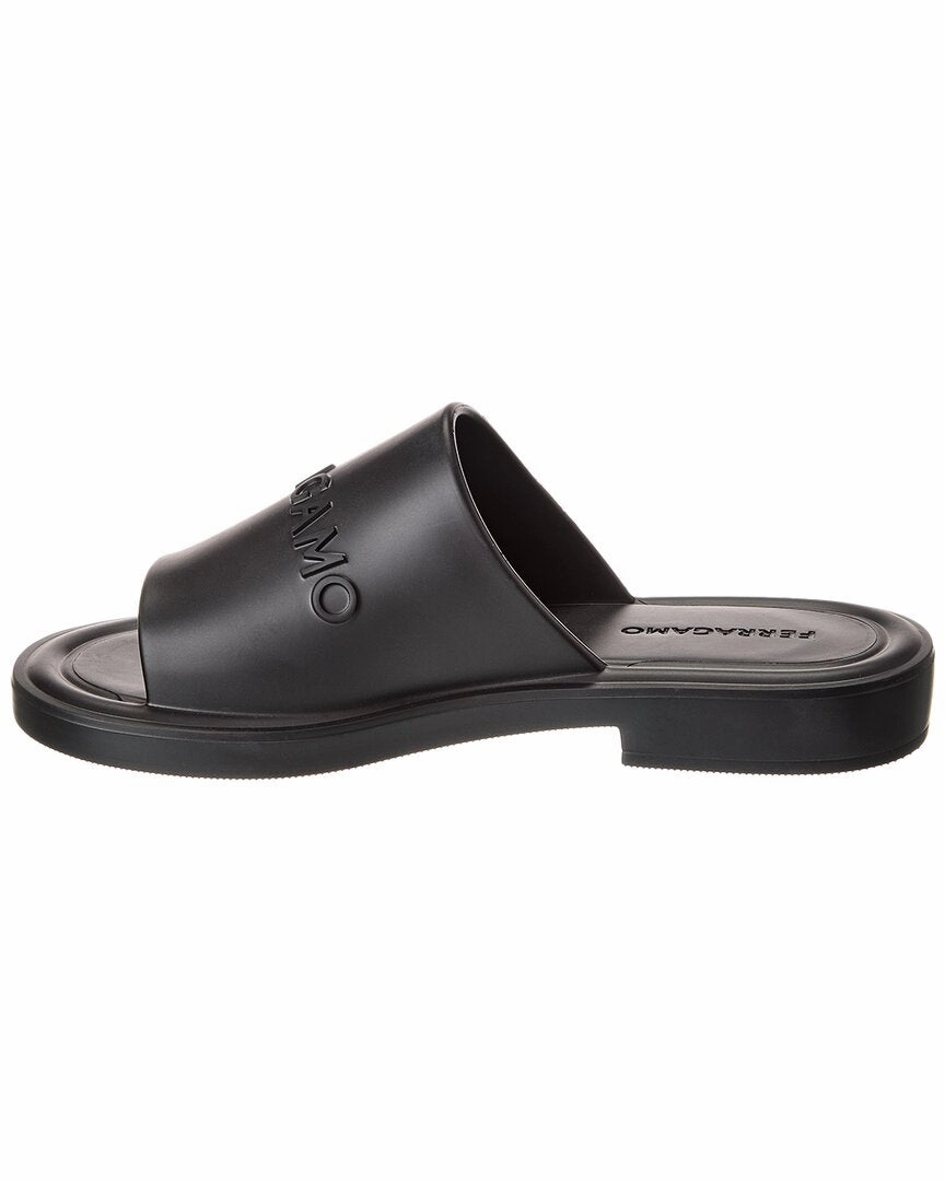 Ferragamo Giuneva Rubber Slide Slides With Pearls