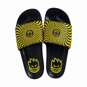 Warm Weather Slippers Spitfire - Bighead Swirl Slide (Black/Yellow)