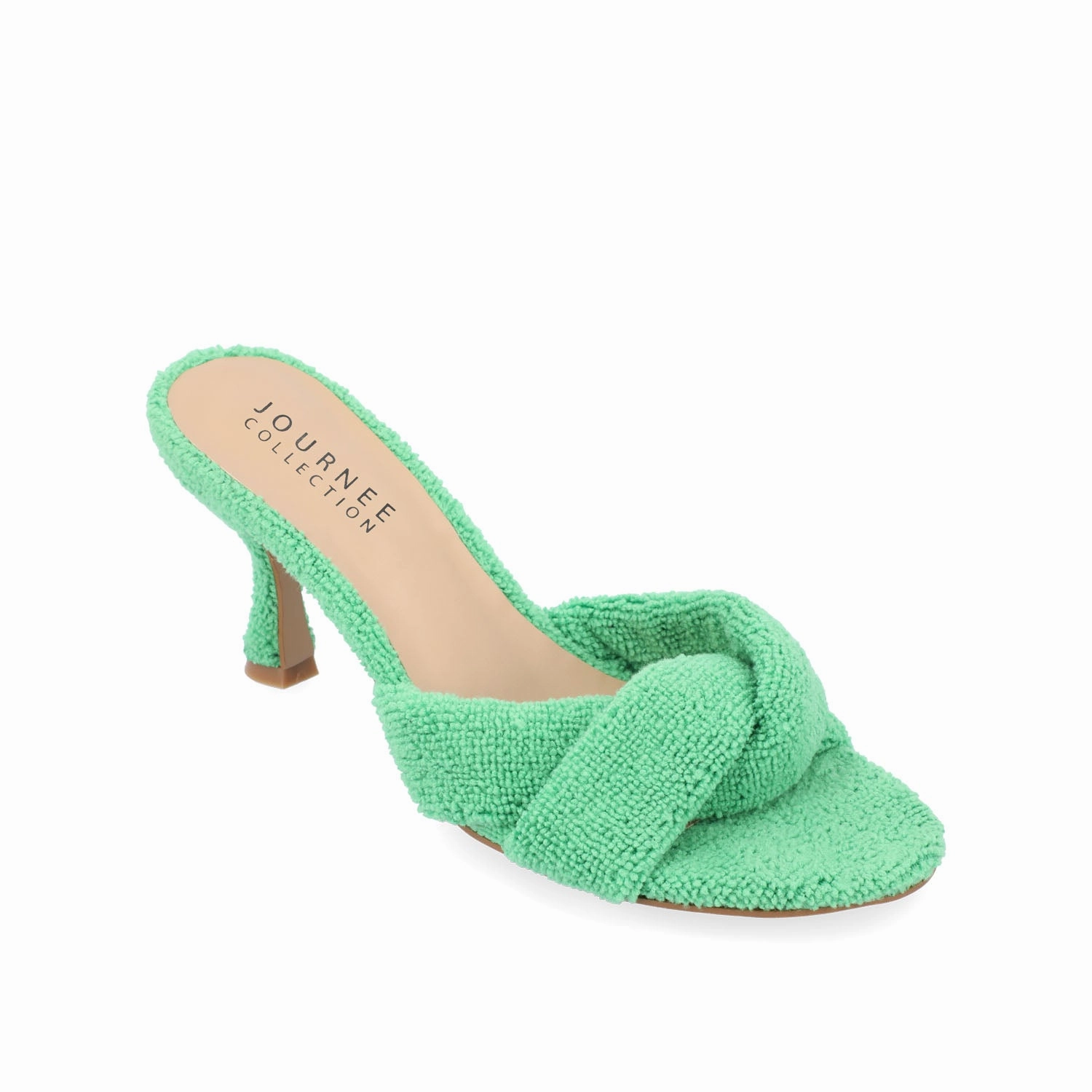 High Heels And Dresses MANNON BACKLESS KITTEN HEEL IN TERRY CLOTH