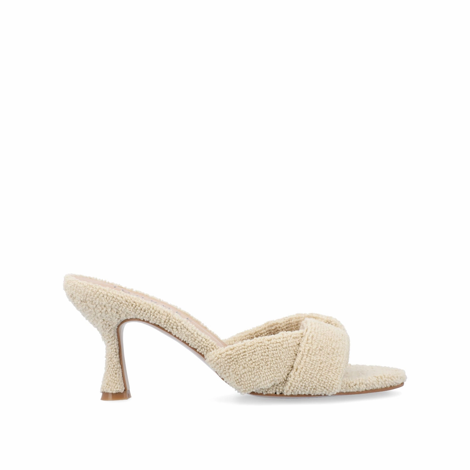 MANNON BACKLESS KITTEN HEEL IN TERRY CLOTH High Heel Pain