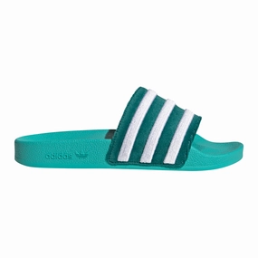 Adidas Women's Adilette Slides - Mint Green / White Heel Pain Slippers