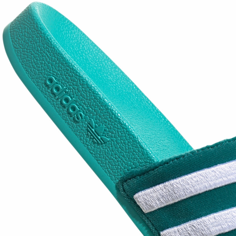 Adidas Women's Adilette Slides - Mint Green / White Crocheted Slippers