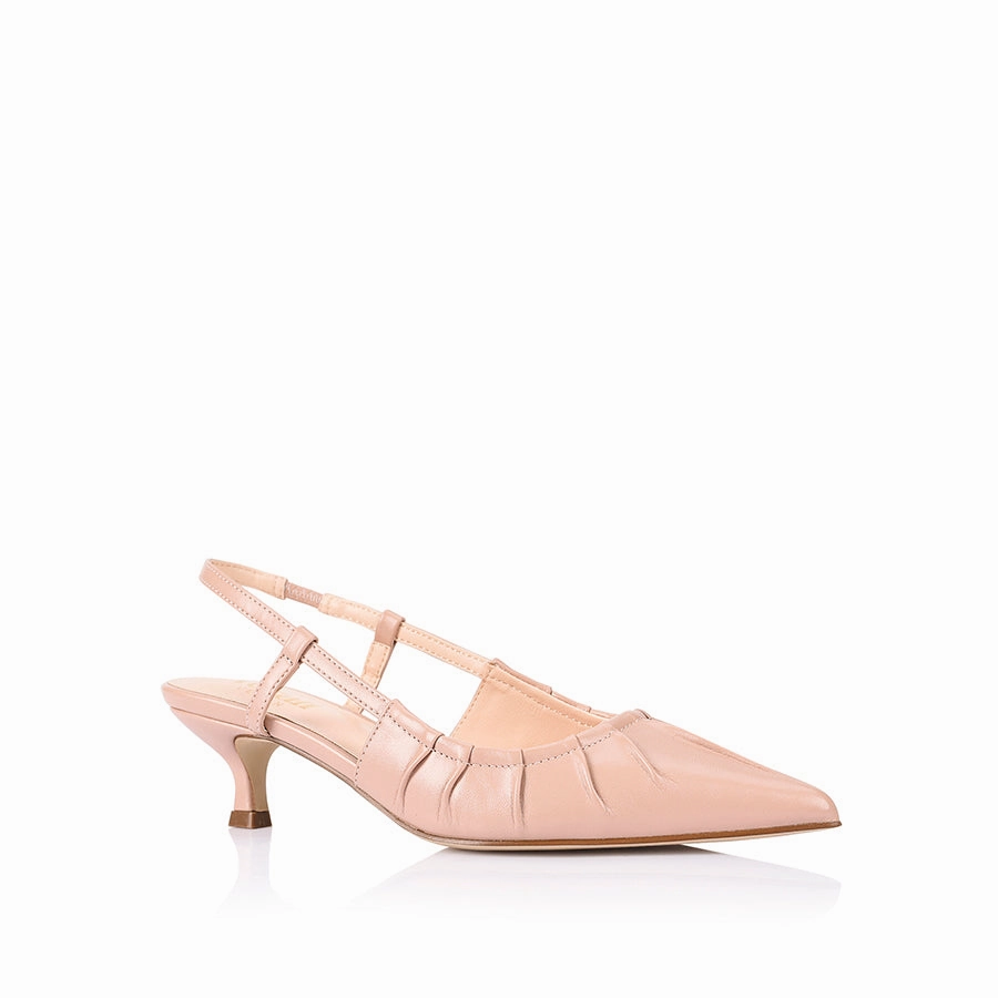 High Heels Posing Lucius Slingback Kitten Heels - Dusty Pink