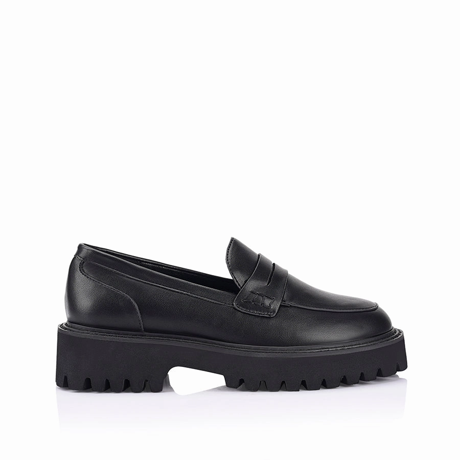 Tricker's Brogue Neon Chunky Loafers - Black