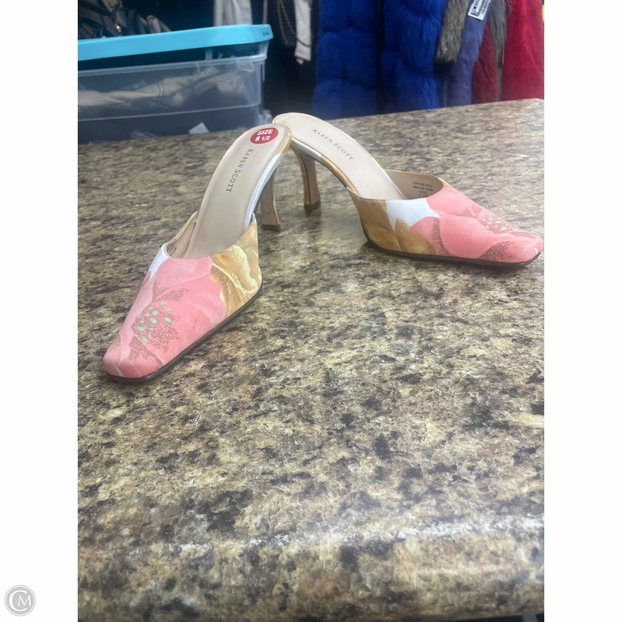 Shoes Heels Kitten By Karen Scott In Pink, Size: 8.5 High Heels Bow