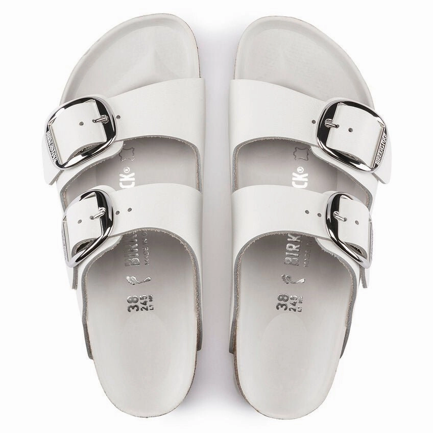 Birkenstock Arizona Big Buckle - White Leather Sandals Resort