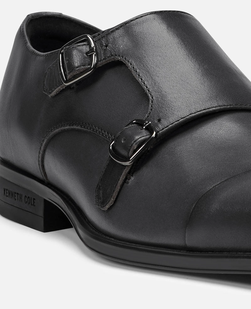 Full Brogue Derby Shoes Charles Double Monk Strap Cap Toe Oxford