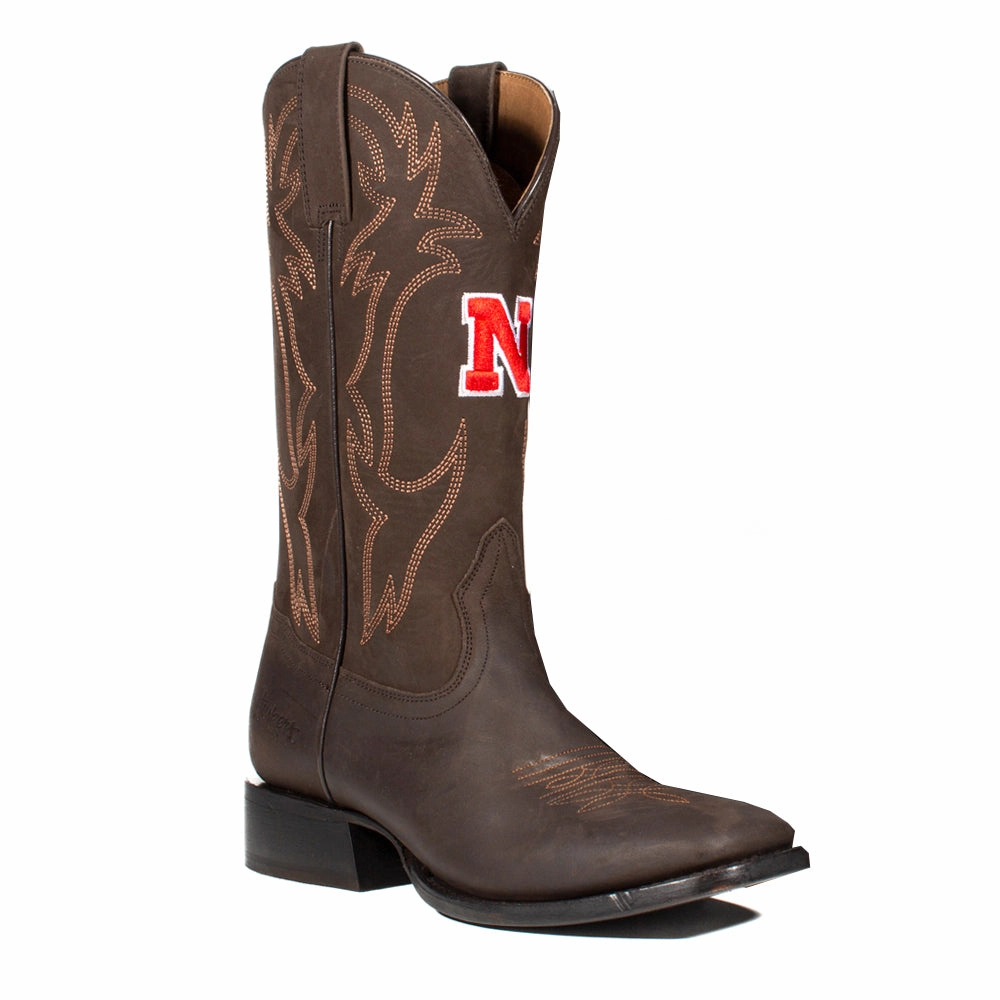 University of Nebraska Square Toe Pull On Cowboy Boots Boot Jack Boots