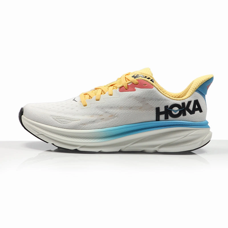 Hoka One One Clifton 9 Women's Running Shoe - Blanc De Blanc/Swim Day Best Shoes To Run On A Treadmill