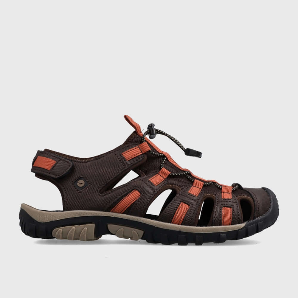 Hi-Tec Mens Cove Sport Outdoor Sandals Brown Open Toe Platform Sandals