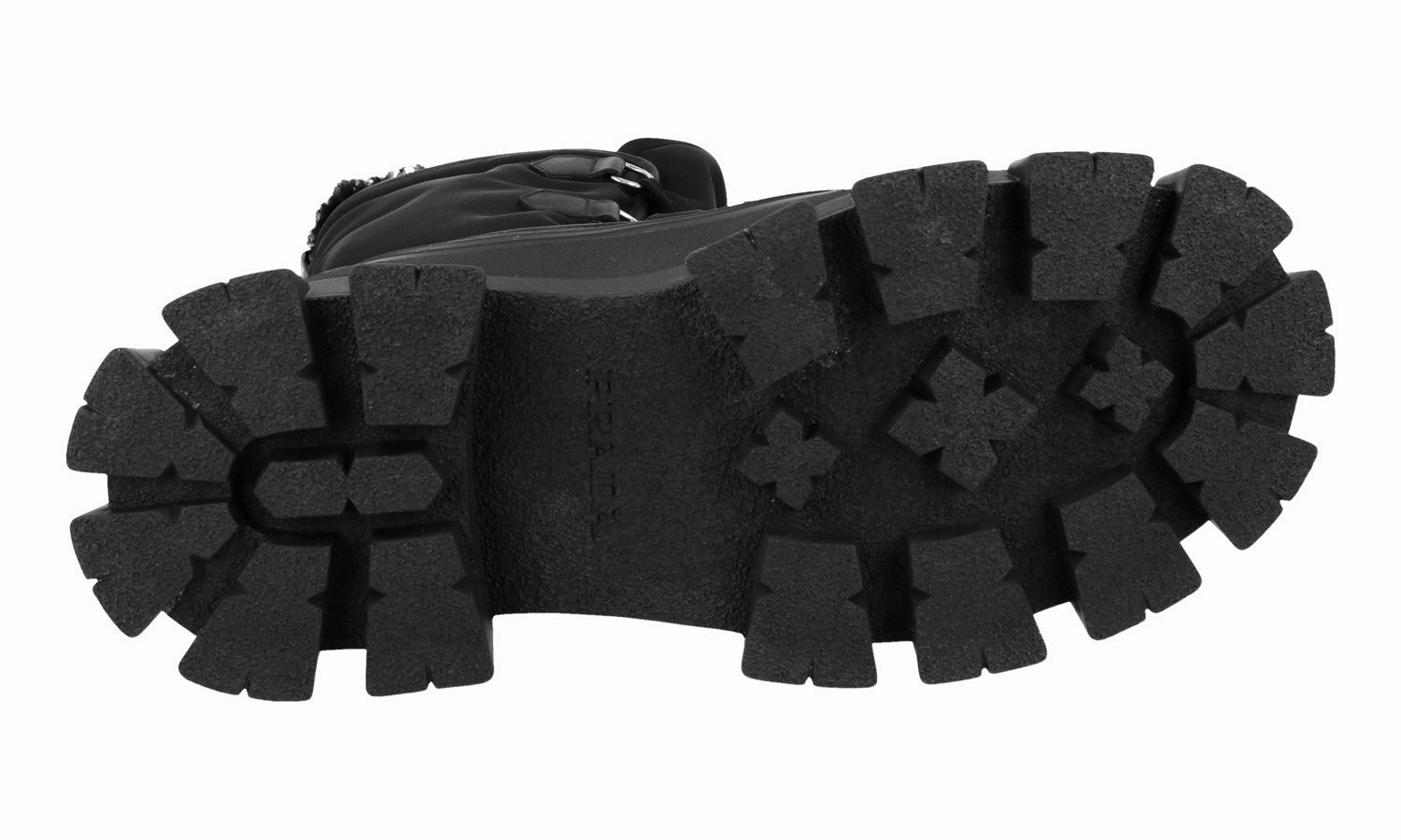 Prada Men's Black Monolith Shearling Boots 2UE014 Tail Boots