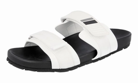 Comfortable Strappy Sandals Prada Men's White Leather Sandals 2X3002