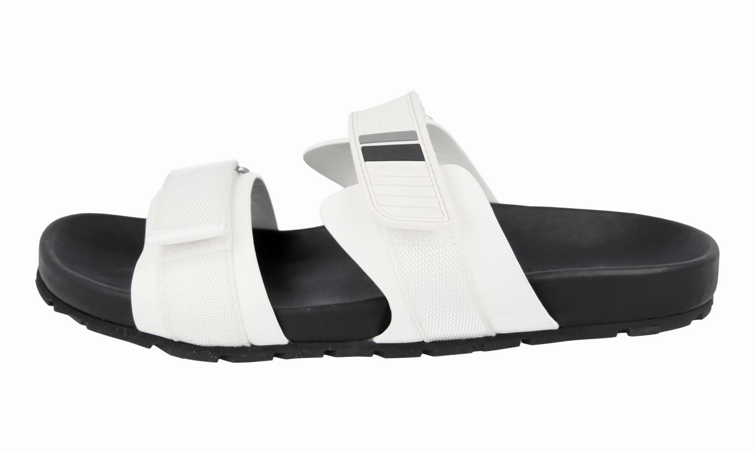 Comfortable Low Heel Sandals Prada Men's White Leather Sandals 2X3002