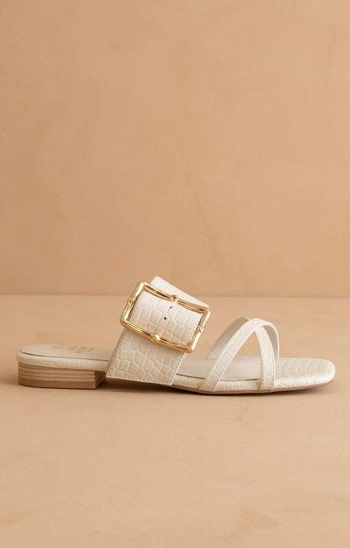 Tall Slippers Vacation Buckle Slide Flat Sandal