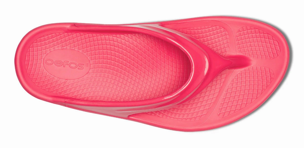 OOFOS WOMENS OOMEGA THONG - NEON BERRY Mandala Flip Flops