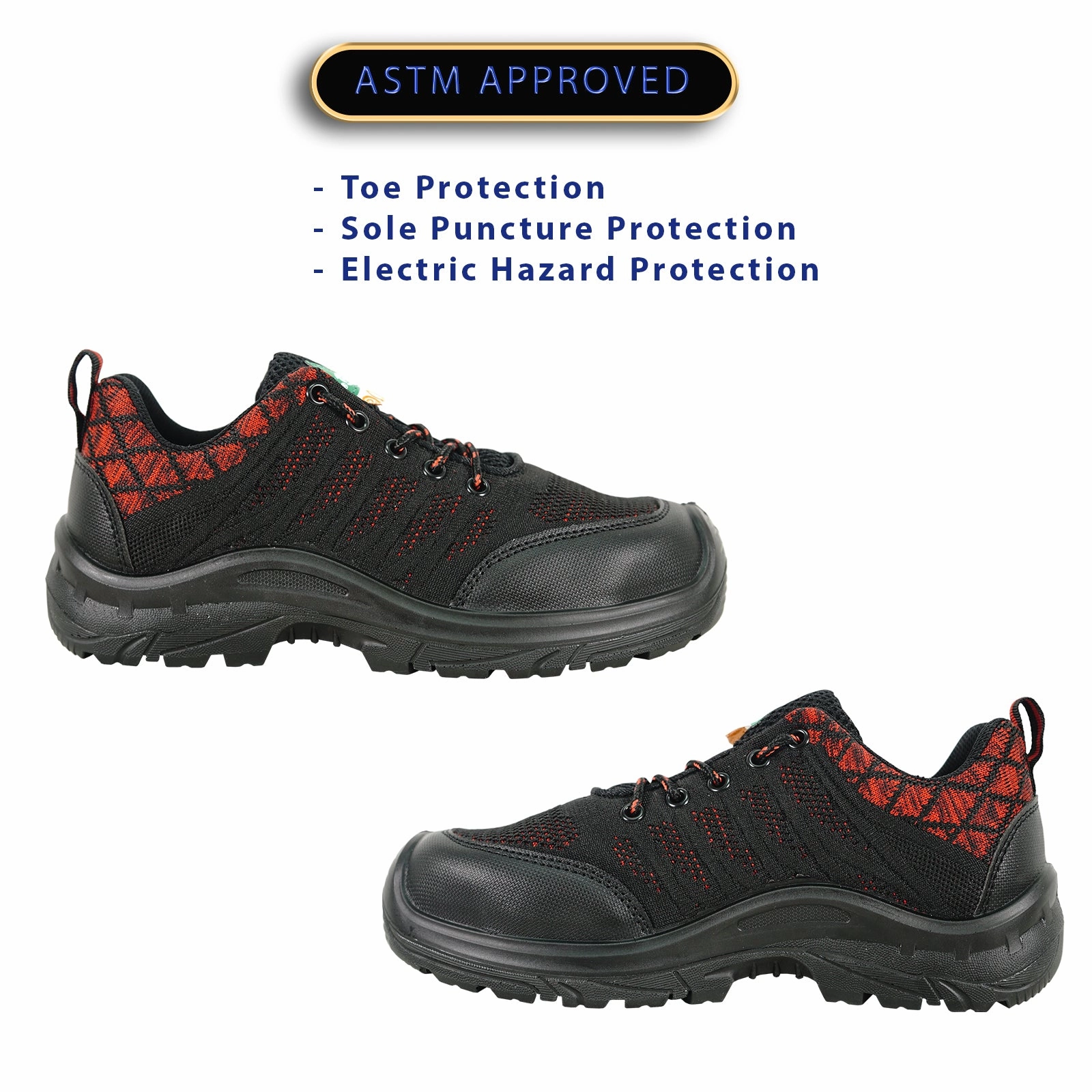 Boots In The Park 2025 VANGELO Men Work Safety Shoe HELMUT-1 CSA Certified Steel Toe Protection Black/Red