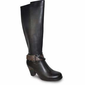 VANGELO Women Boot HF8420 Knee High Dress Boot Black Knee High Boots Size 8 Wide Fit