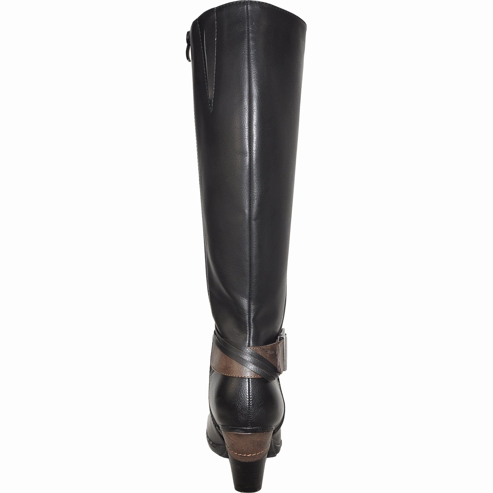 Slim Leg Knee High Leather Boots VANGELO Women Boot HF8420 Knee High Dress Boot Black