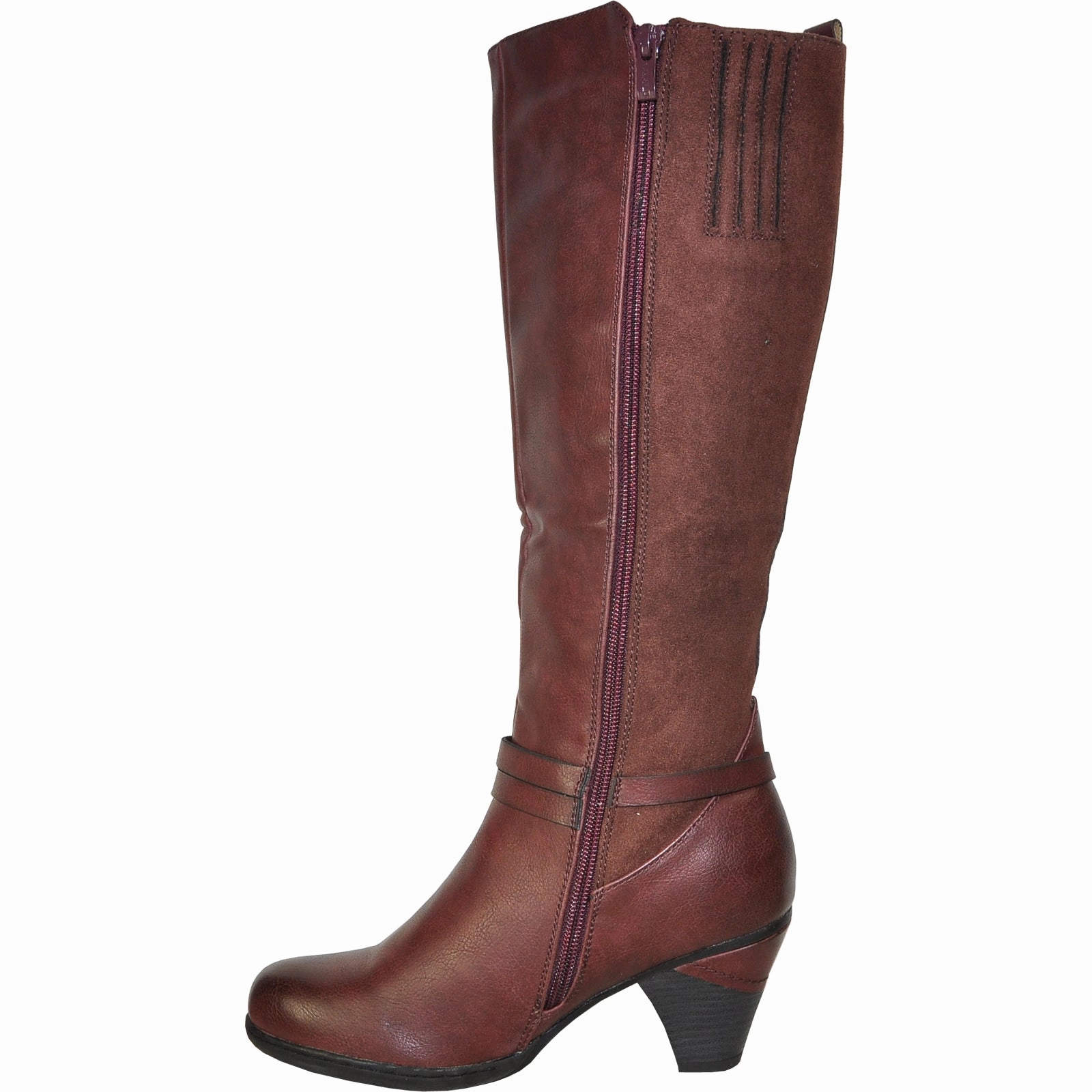 Slim Knee High Boots VANGELO Women Boot HF8422 Knee High Dress Bordo Red
