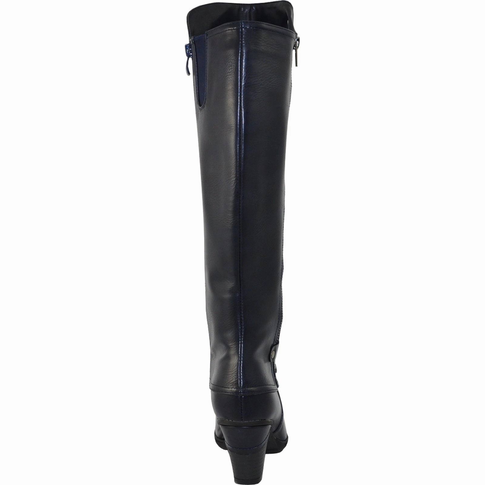 VANGELO Women Boot SD7408 Knee High Dress Boot Navy Blue Felt Knee High Boots