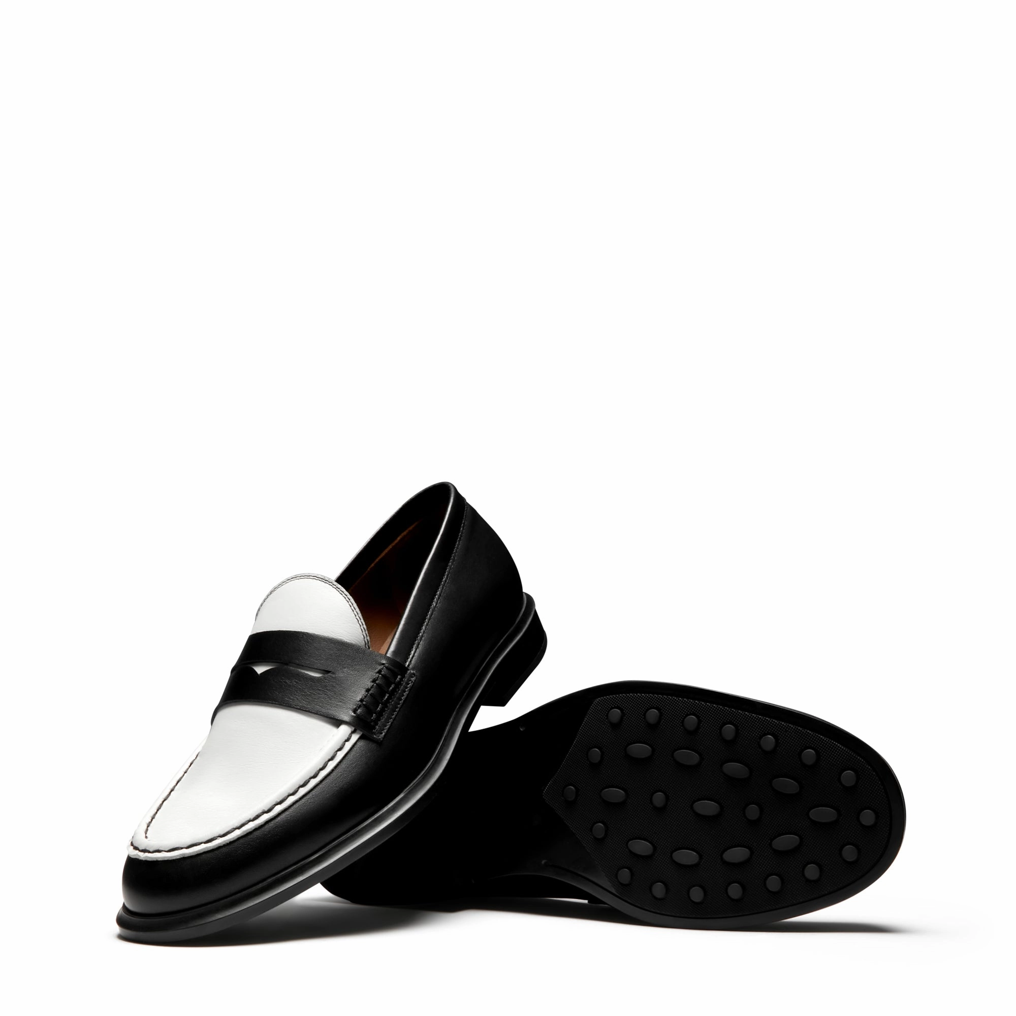 Horsebit 1953 Loafers Vendme Blandine black and white calfskin leather loafers