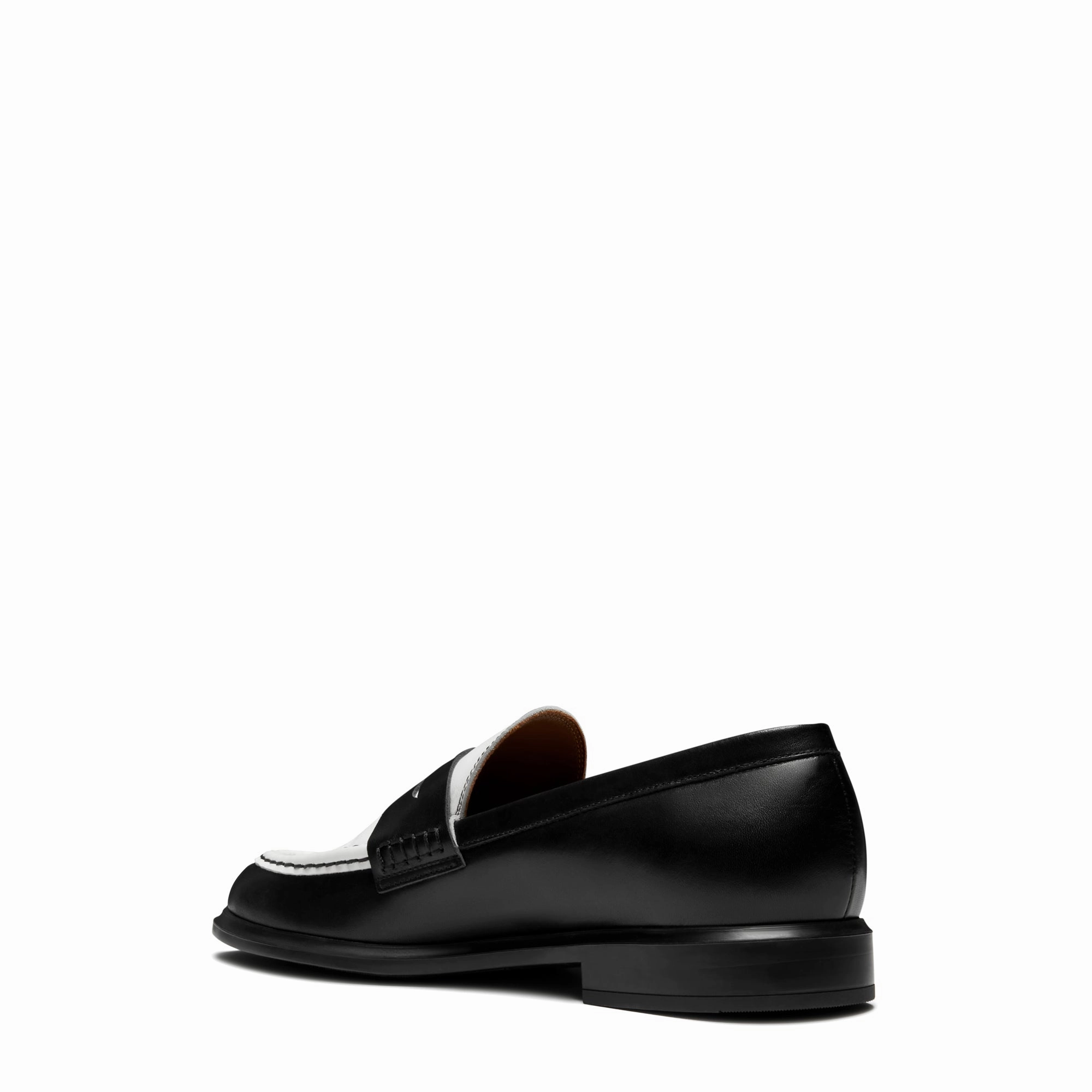 Knit Loafers Vendme Blandine black and white calfskin leather loafers