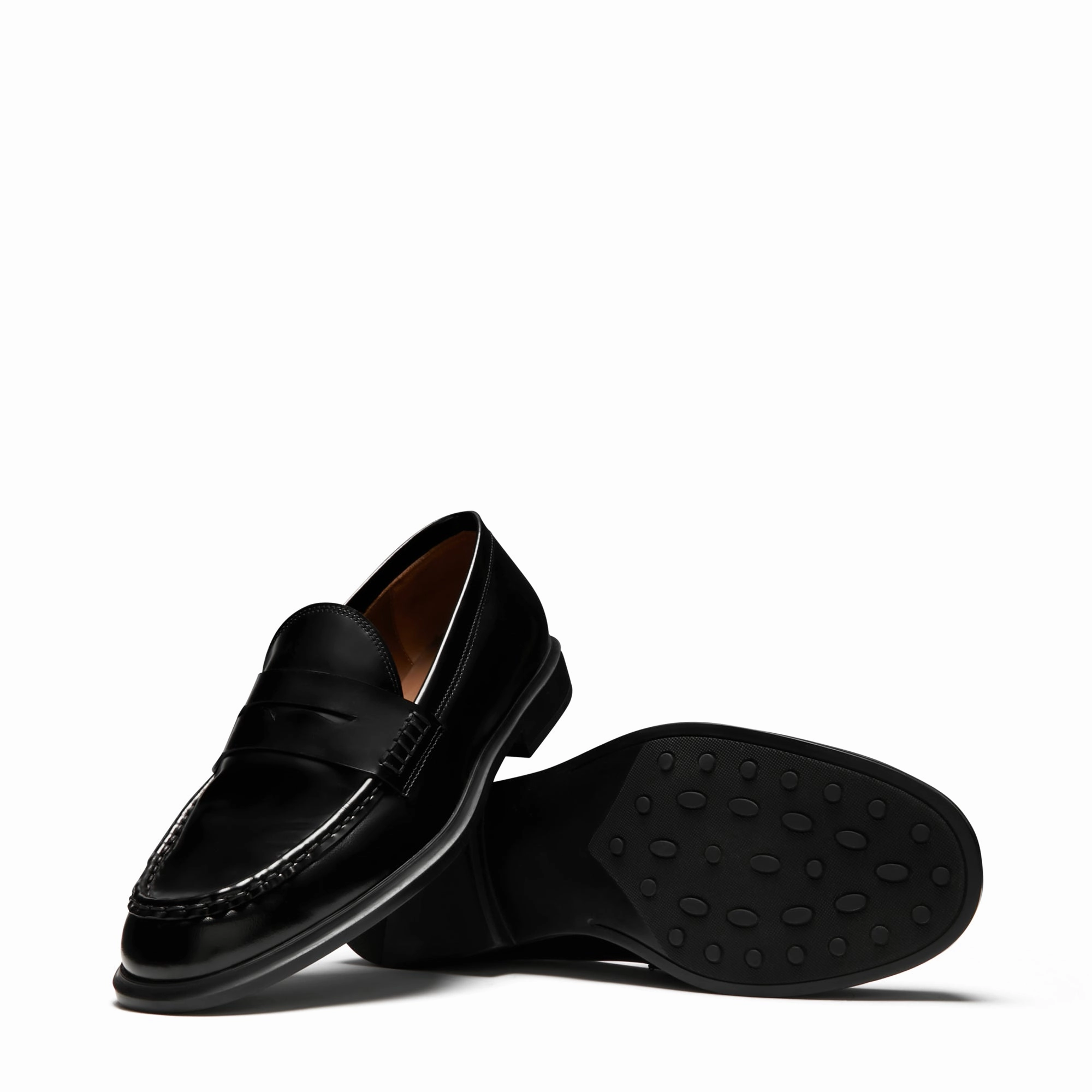 Vendme Blandine black spazzolato leather loafers Jeans Loafers