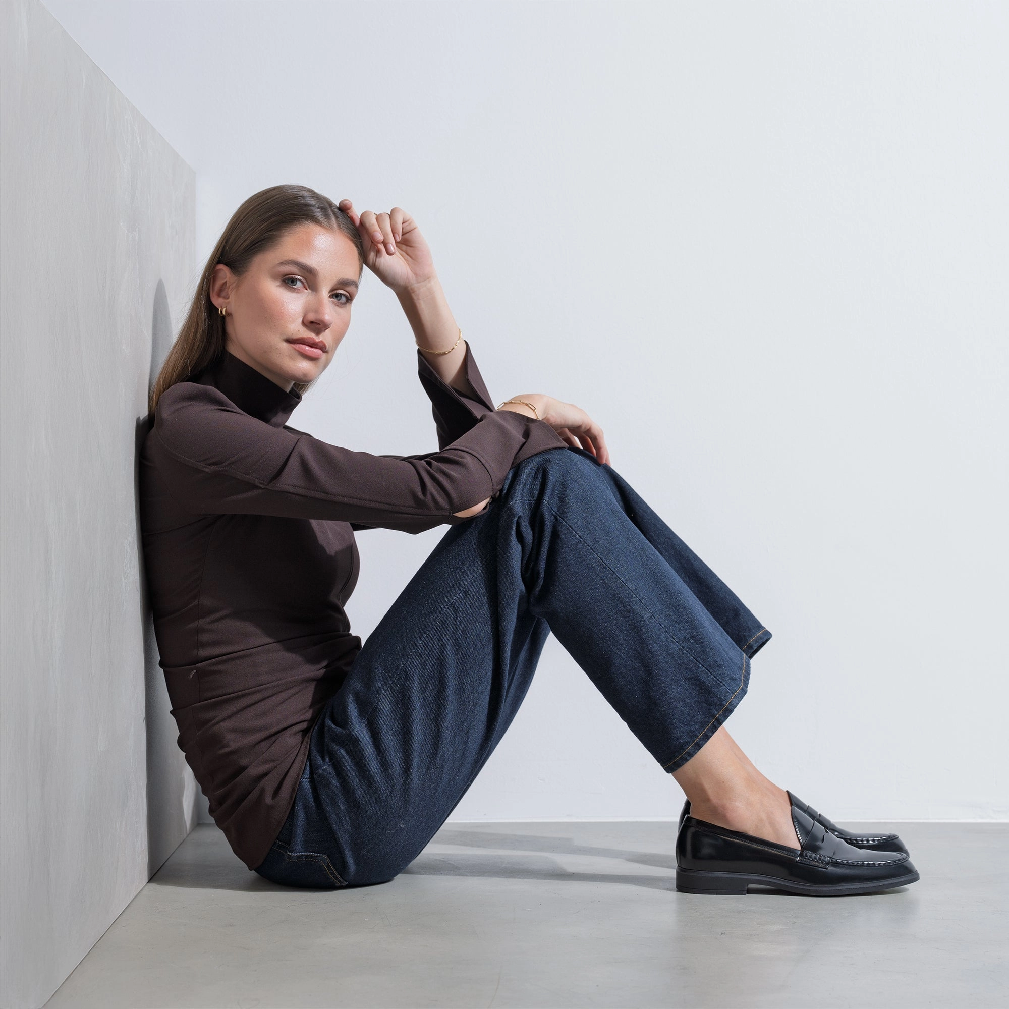 Vendme Blandine black spazzolato leather loafers Mezlan Loafers