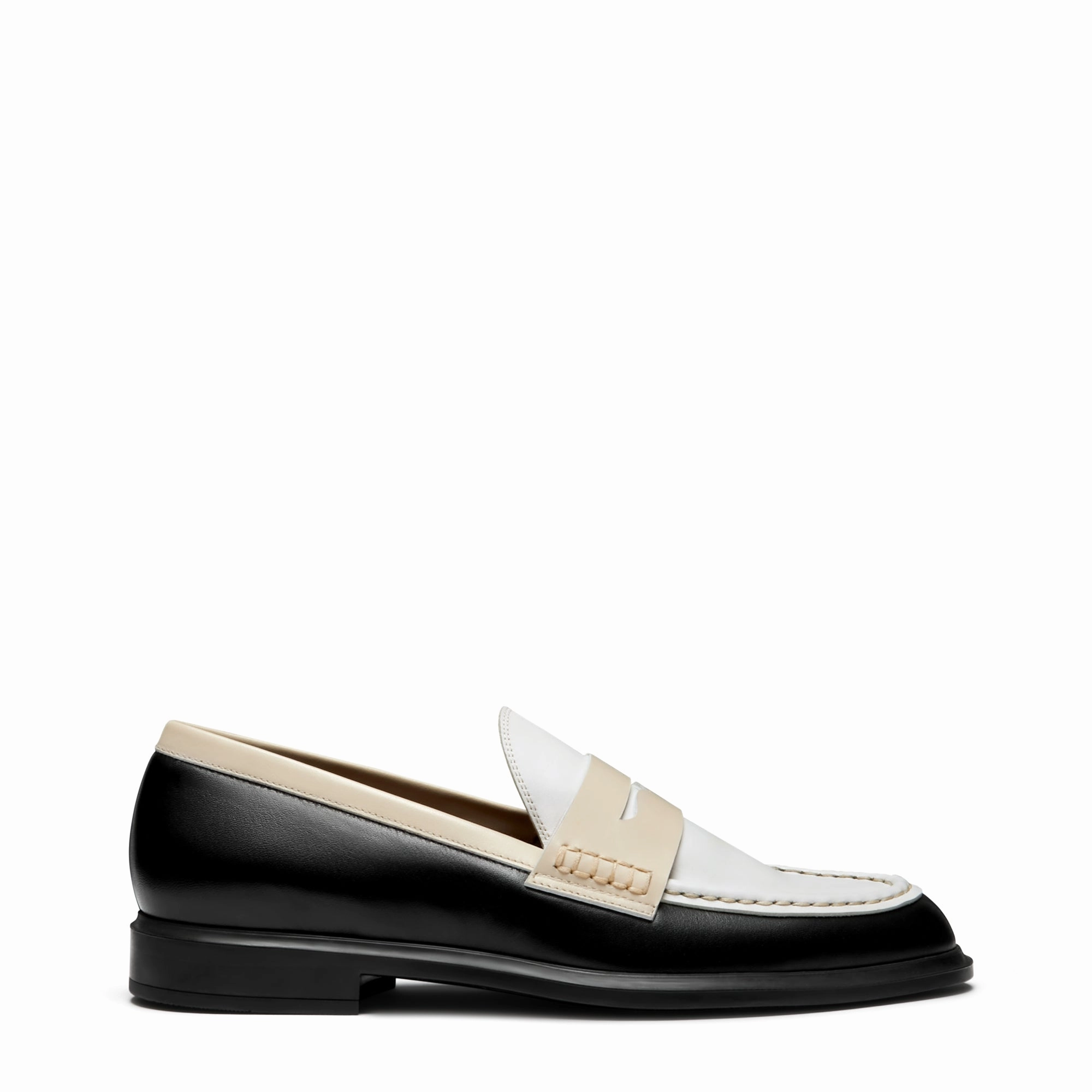 Dior Monogram Loafers Vendme Blandine black, white and cream calfskin leather loafers