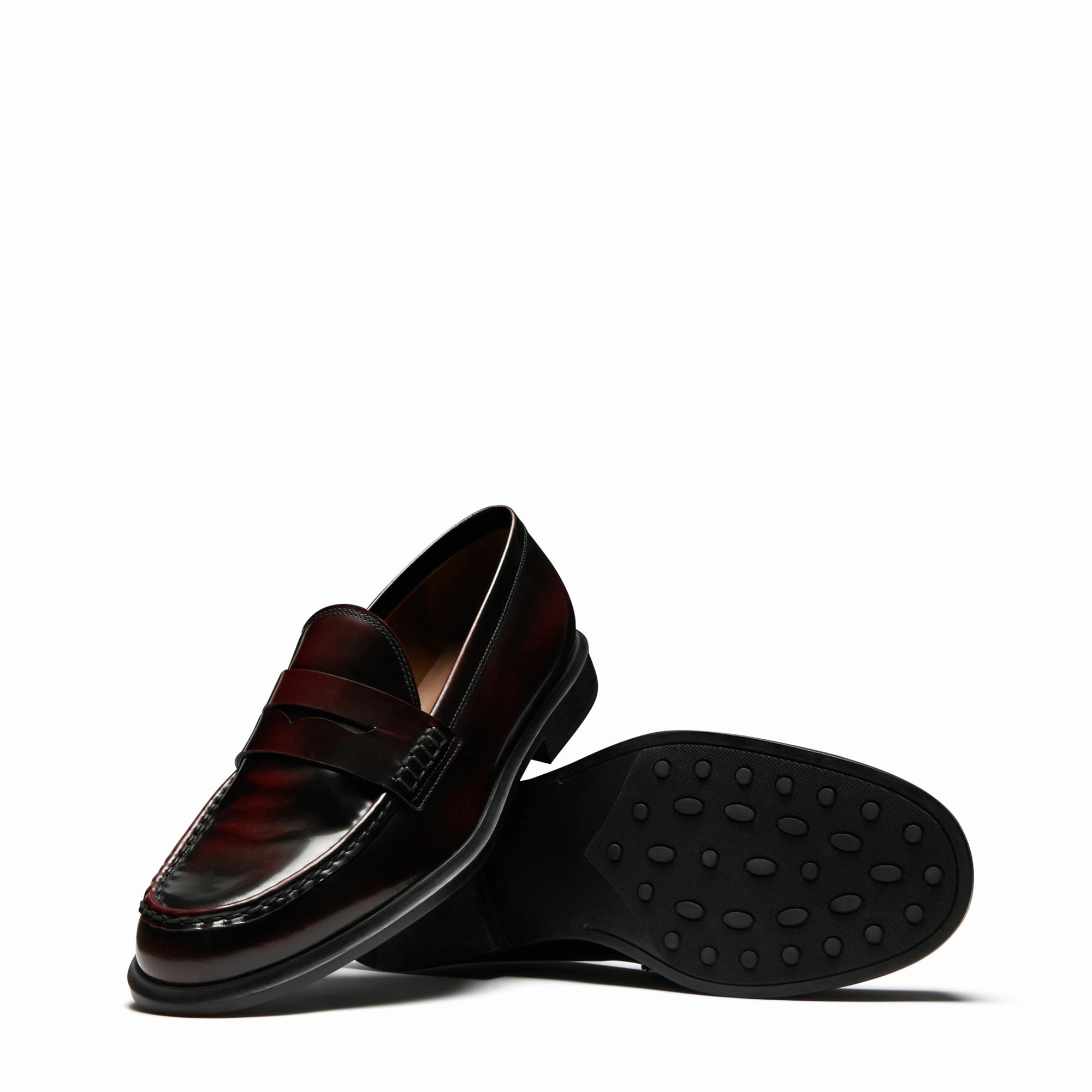 Vendme Blandine bordeaux red spazzolato leather loafers Coach Loafers