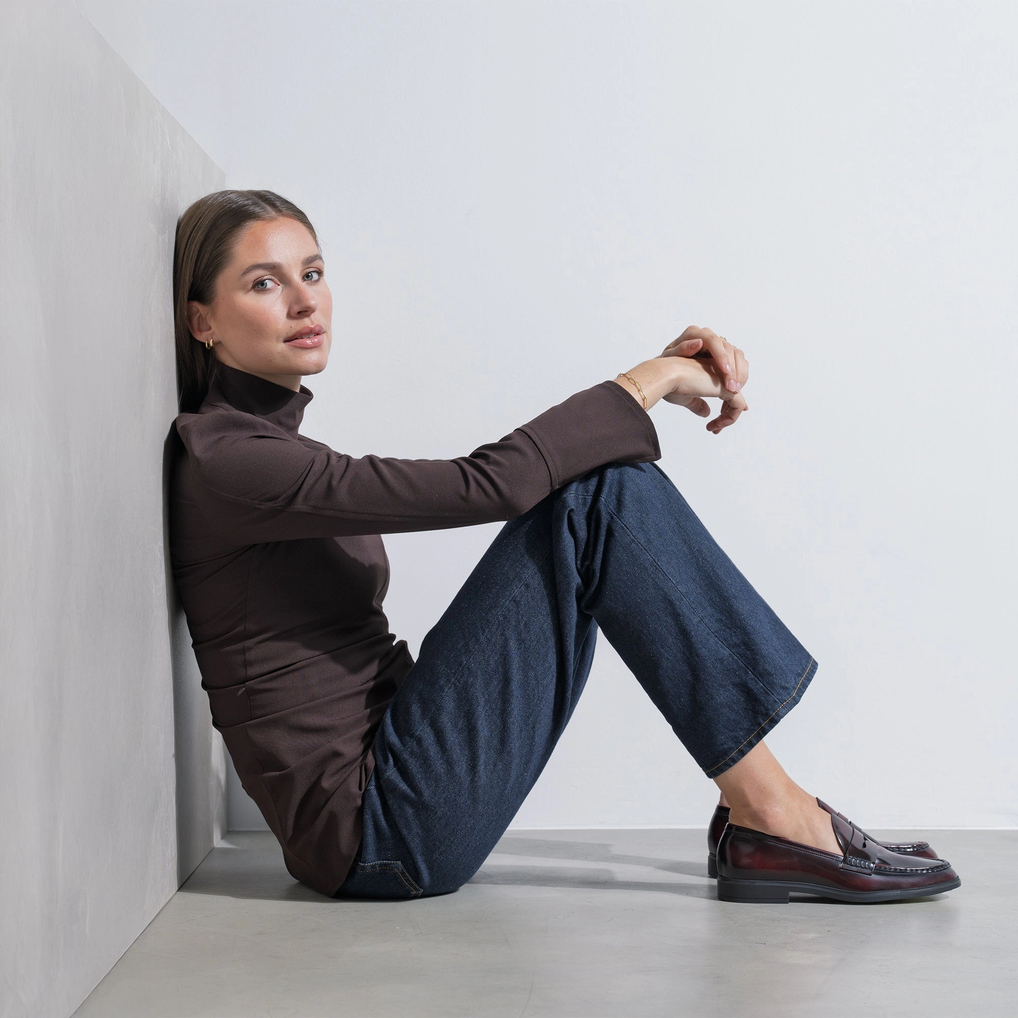 Vendme Blandine bordeaux red spazzolato leather loafers Oak Street Loafers