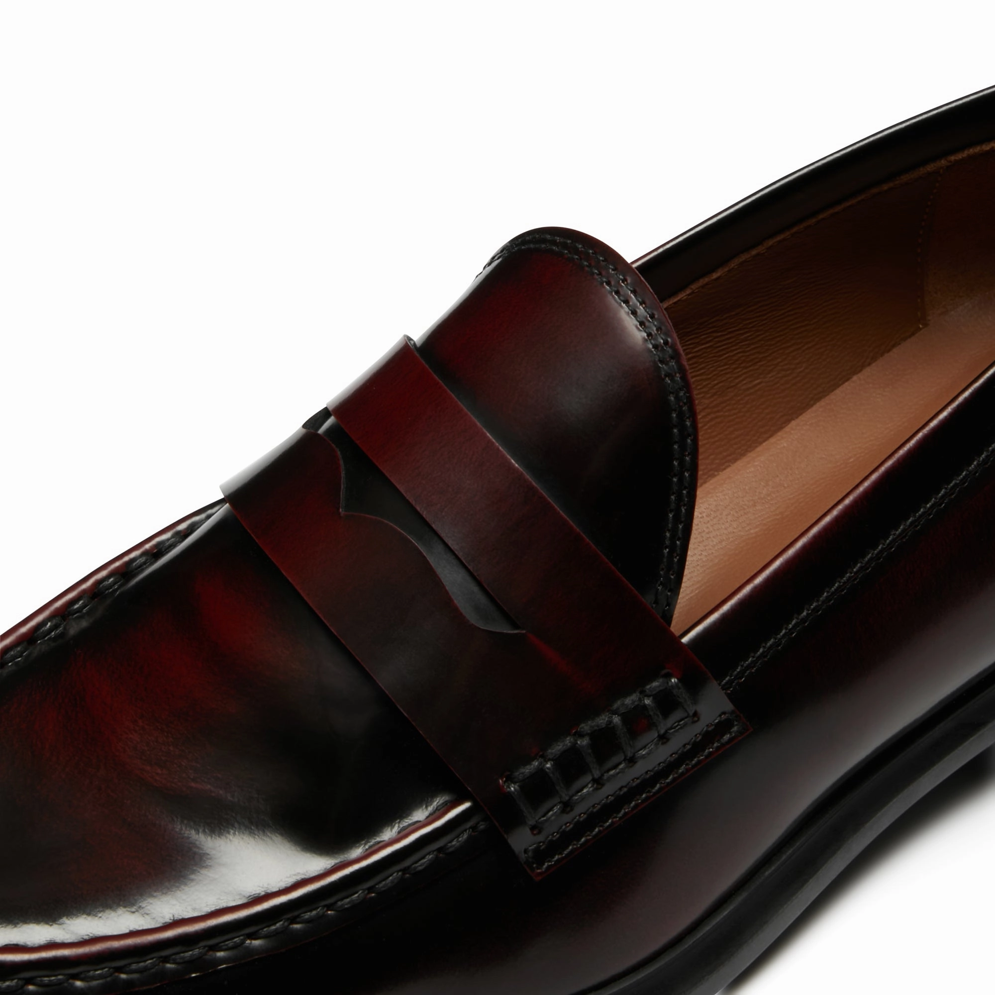 Platform Heeled Loafers Vendme Blandine bordeaux red spazzolato leather loafers