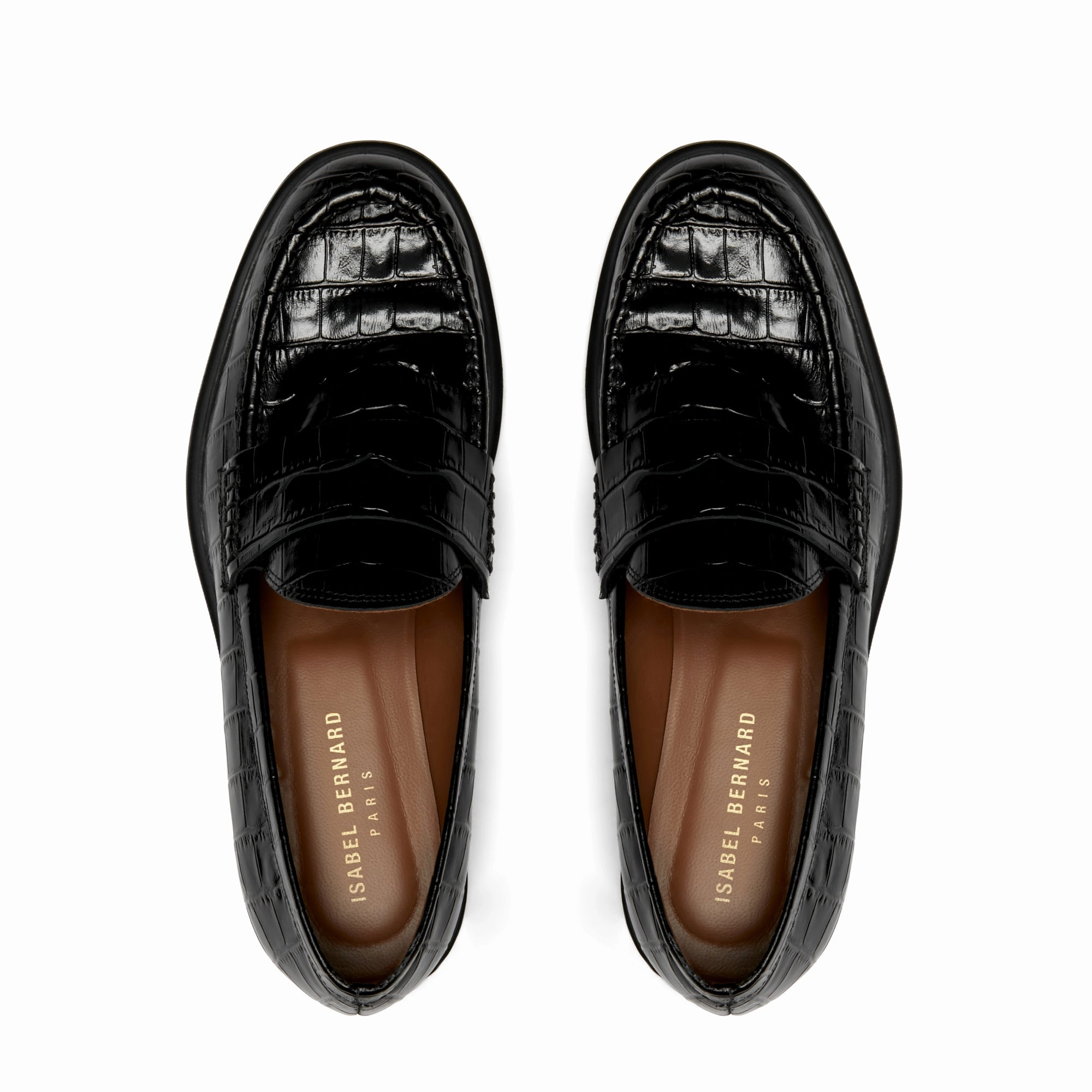 Trendy Loafers 2024 Vendme Blandine croco black calfskin leather loafers