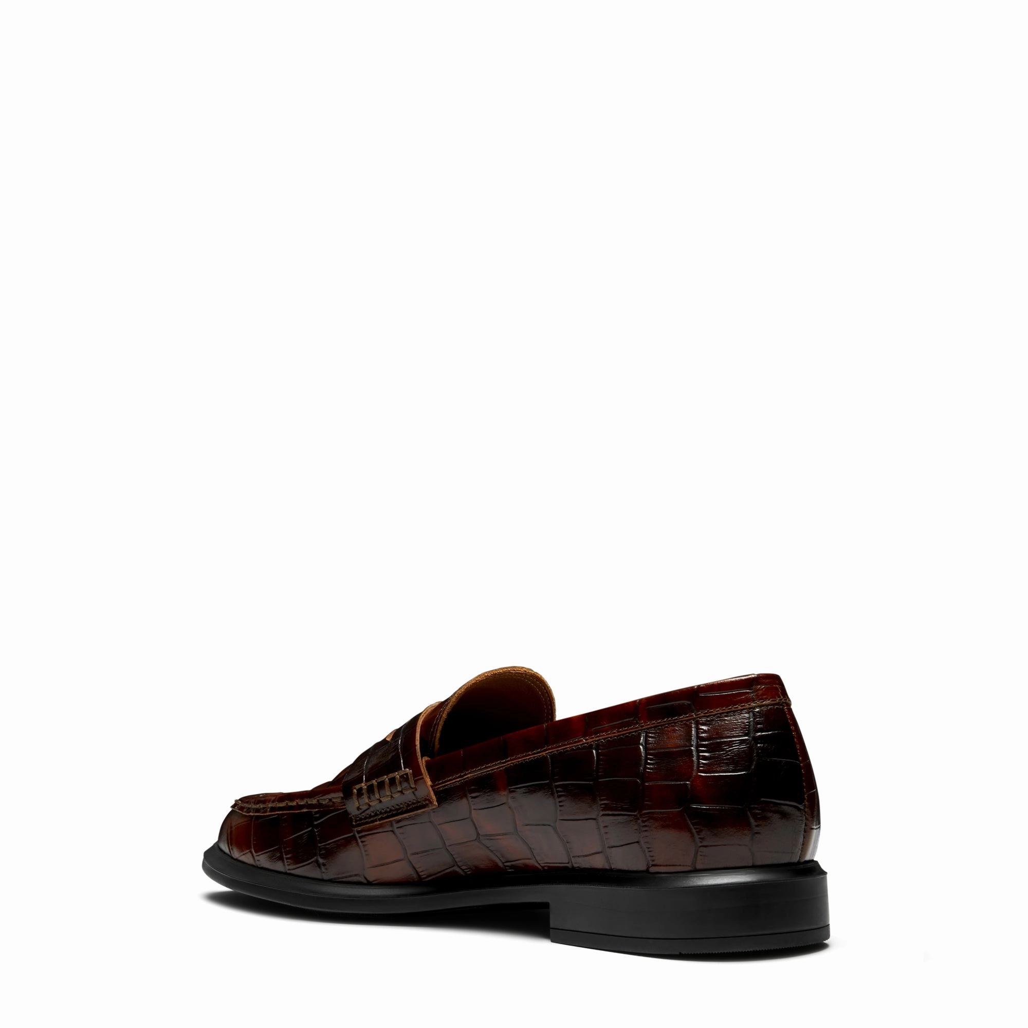 Loafers With Khakis Vendme Blandine croco brown calfskin leather loafers