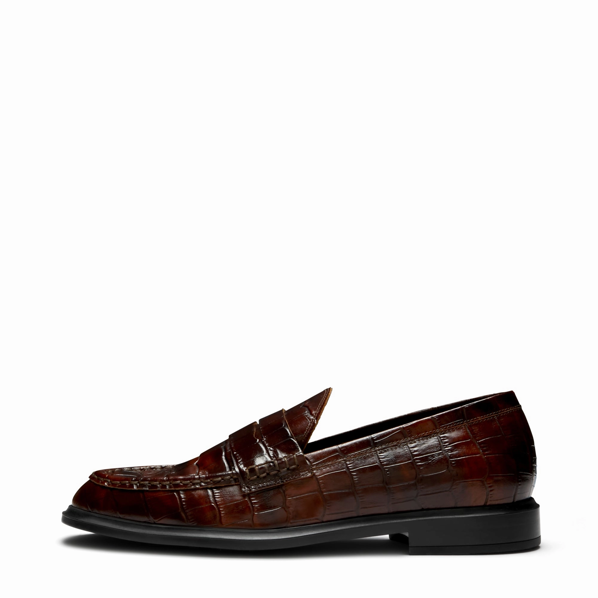 Maison Margiela Loafers Tabi Vendme Blandine croco brown calfskin leather loafers
